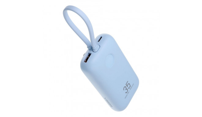 VEGER powerbank 10000 mAh with built-in cabels Type C / Lightning PD QC3.0 35W K1 (W1188) sky blue