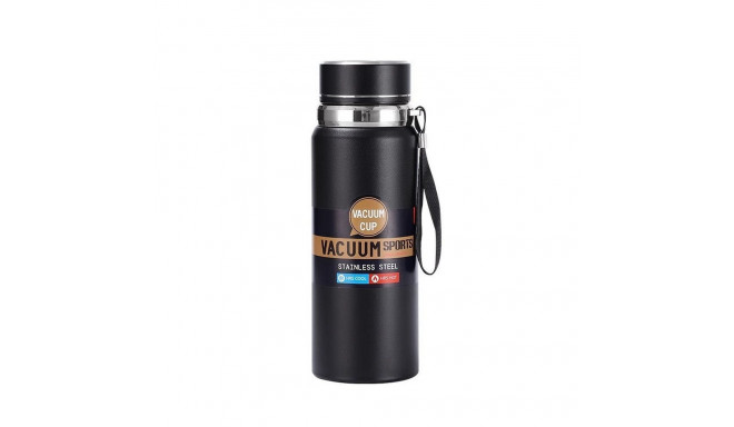 Water bottle with with display LED showing temperature 1000 ml black