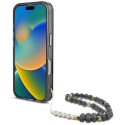 GUESS case for IPHONE 16 compatible with MagSafe GUHMP16SHPCTPLSK (IML Palm Trees Triangle W/ Pearl 
