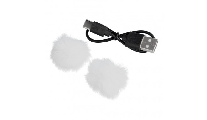 Wireless lavalier microphone Lightning double with long hair (2 in set) K1 white