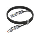 HOCO cable All-in-one USB A / Type C to Type C / Cigarette lighter 3A 60W U138 1,2 m black