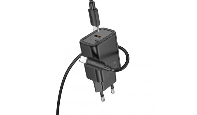 Phone charger Hoco USB C QC PD 30W + cable USB C to Lightning N62 black