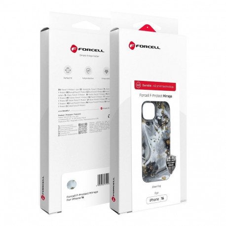 Case for iPhone 15 PRO MAX Forcell F-Protect Mirage compatible with Military Drop-Test silver fog