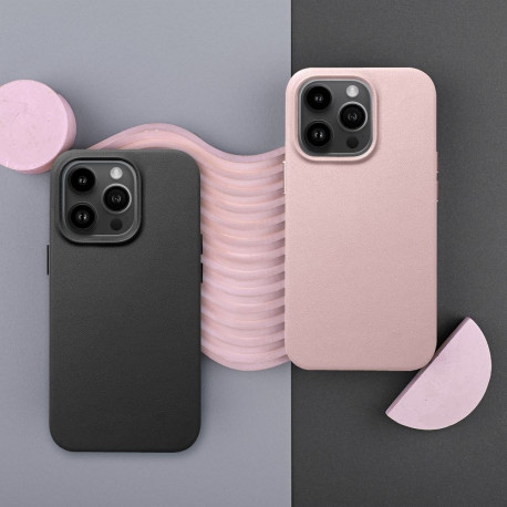 Case for Samsung S25 PLUS Leather Mag Cover compatible with MagSafe pink