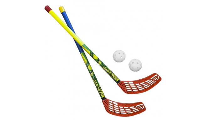 Zestaw do unihokeja Azetx Mamba Junior 2 kije HDPE proste bez owijki 62 cm +2 piłki Optimus