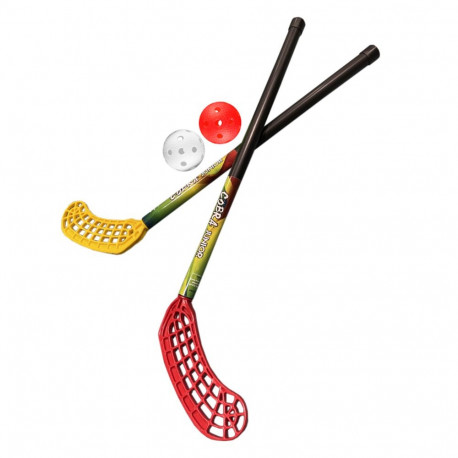 Azetx saalihoki komplekt Cobra Junior 2 keppi + 2 palli mähiseta 62cm