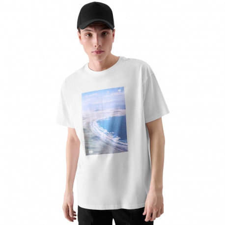 Koszulka męska 4F M2132 biała 4FRSS24TTSHM2132 10S M