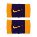 Frotki na nadgarstki Nike Swoosh Doublewide Wristbands fioletowo-żółte N0001586730