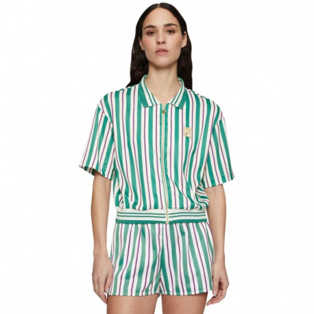 Koszulka damska polo Fila Lassance zielono-kremowa FAW0996 13382  M