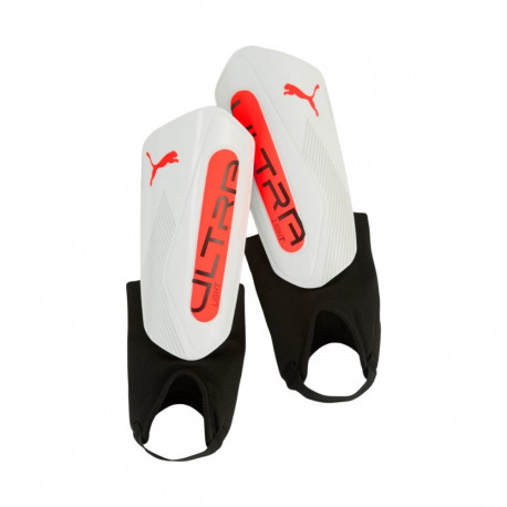 Ochraniacze piłkarskie Puma Ultra Light Ankle biało-pomarańczowe 30991 01 L