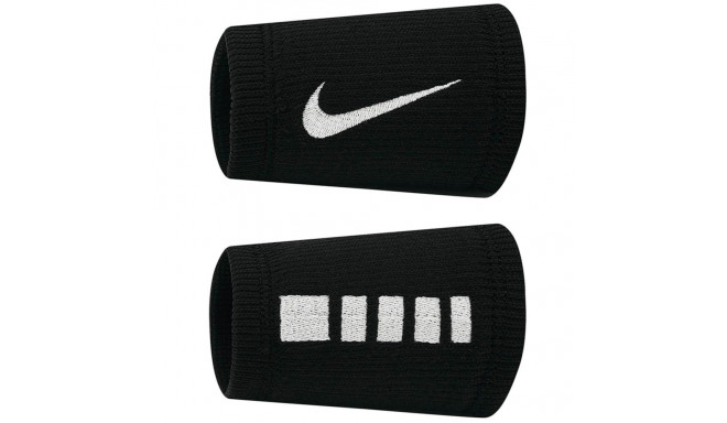 Frotki na nadgarstek Nike Elite Doublewide Wristbans 2 szt. czarno-białe N1006700010OS