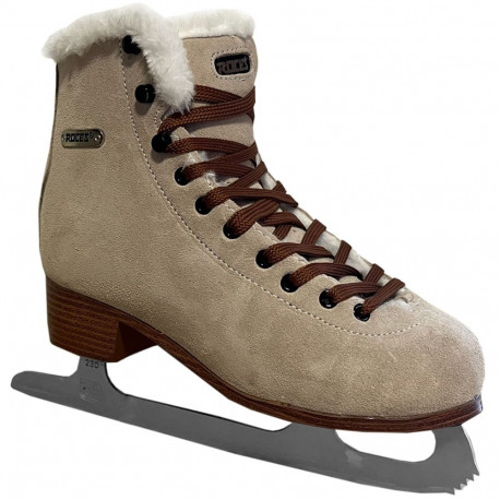 Łyżwy figurowe Roces Suede Eco-Fur beżowo-brązowe 450702 00001 37