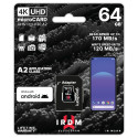 GoodRam memory card IRDM 64GB microSD UHS-I U3 V30 with adapter