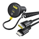 Baseus car charger USB-C - USB-C 60W black with USB-C - Lightning cable