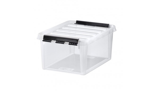 Transparent storage box with lockable lid 400x300x180mm 15L