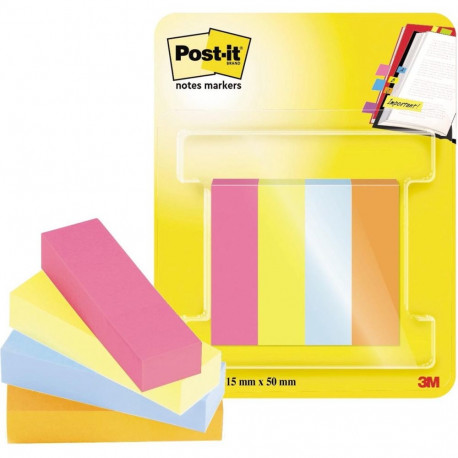 Järjehoidja paberist 15x50mm POST-IT 4 värvi x 50 lehte