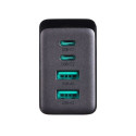 Joyroom Travel Charger GaN Fast Charger C+C+U+U, 67W, with Type-C to Type-C, PD 100W cable (1,2m) Bl