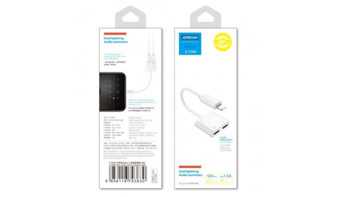 Joyroom Adapter Lightning to Lightning/ Lightnig, 0.12m, White (S-Y104)