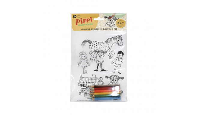 PIPPI värvikleepsud, 3 lehte
