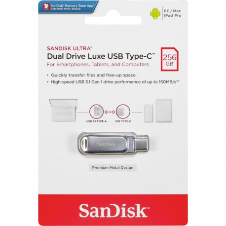 SanDisk mälupulk Ultra Dual Drive Luxe 256GB USB Type-C 400MB/s