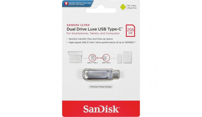 SanDisk 256GB Ultra Dual Drive Luxe USB Type-C 150MB/s
