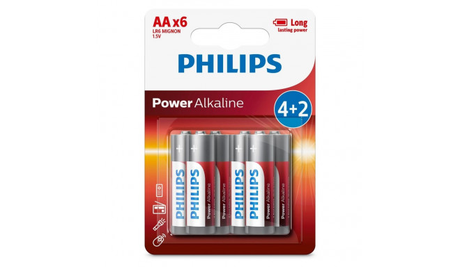1x6 Philips Power Alkaline AA patarei sooduspakk