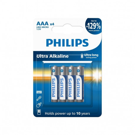 1x4 Philips Ultra Alkaline AAA Batterie