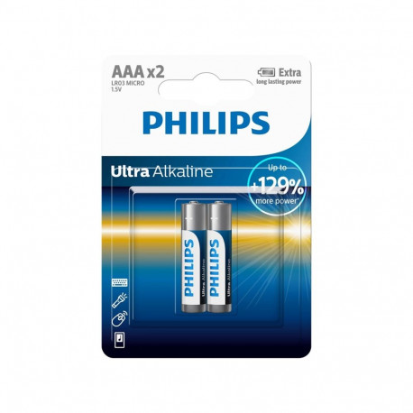 1x2 Philips ultra alkaline AAA patarei