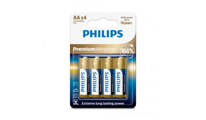 1x4 Philips Premium leelispatarei AA