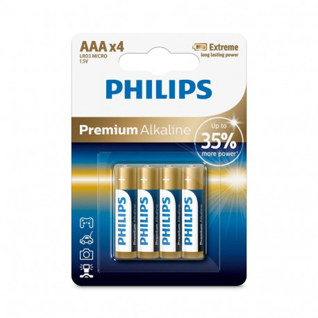 1x4 Philips Premium Alkaline AAA battery