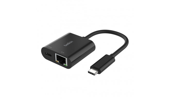 Belkin Connect USB-C Ethernet Adapter 100W PD black INC019btBK