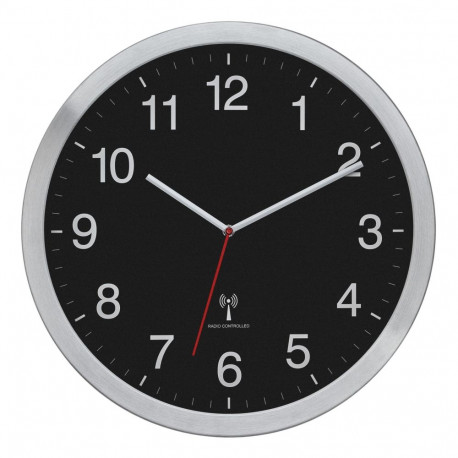 TFA 60.3545.01 Analogue XL radio controlled clock w. metal frame