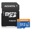 ADATA CARD MICROSDHC       512GB UHS-I CL10 100/20 MB/s W/1 Adap.