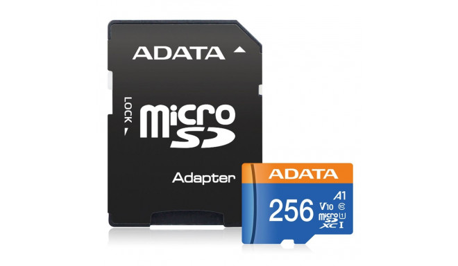 ADATA microSDHC kaart 256GB UHS-I CL10 100/20 MB/s koos 1 adapteriga