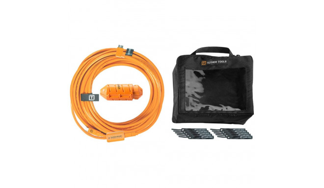 Tether Tools USB-C to Micro-B kaabel-süsteem 9,40m parempoolne oranž