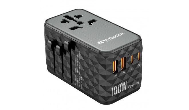 Verbatim GaN III Uni.Travel Adap 100W maailmast-maailma adapter UTA-06 32121