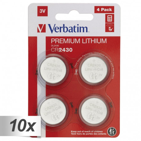 10x4 Verbatim CR 2430 liitium patarei 49534