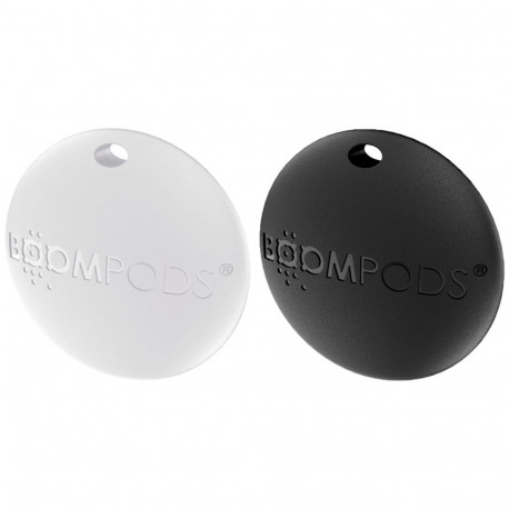 Boompods Boomtag 2-pack must ja valge