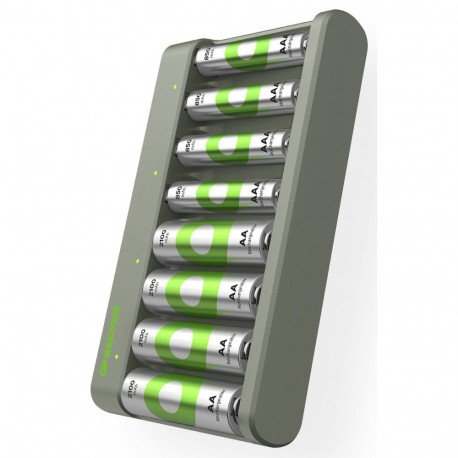 GP ReCyko E821 8-kordne ümmargune akulaadija + 4xAA 2100mAh / 4xAA 850mAh