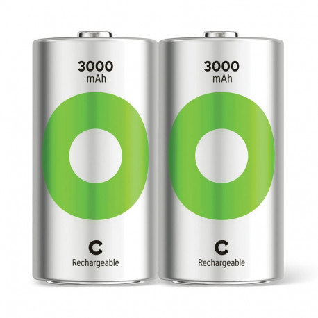1x2 GP ReCyko NiMH akud C Baby 3000mAh, kasutusvalmis