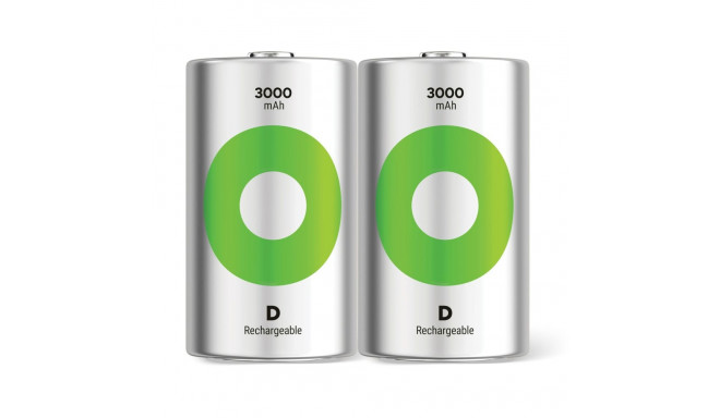 1x2 GP ReCyko NiMH patareid D Mono 3000 mAH, kasutusvalmis