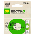 1x4 GP ReCyko NiMH aku AA 2600mAh, suure mahutavusega