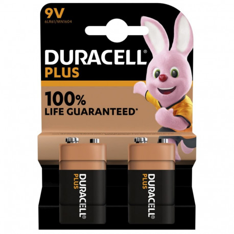 1x2 Duracell Plus 9V-plokk MN1640 6LR61