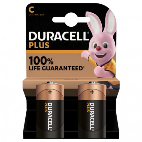 1x2 Duracell Plus Baby C MN1400 LR14 1,5V patarei
