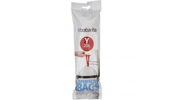 Brabantia PerfectFit Bin Liner Type Y, 20 L, 20 Bags