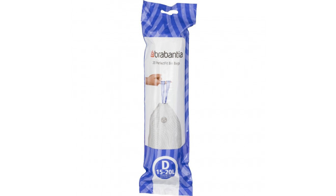 Brabantia PerfectFit Bin Liner Type D, 15-20 L, 20 Bags