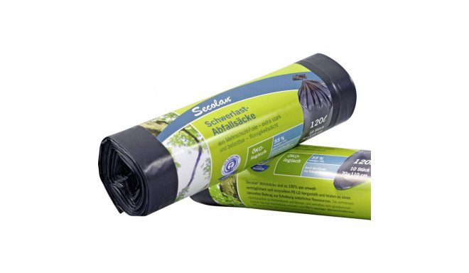 1x10 Secolan tugevad prügikotid 120 l hall/must