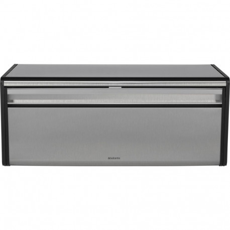 Brabantia Fall Front Bread Bin Square Front Matt Steel