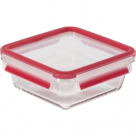 Emsa Clip&Close klaasist toidukarp 0,8 L punane