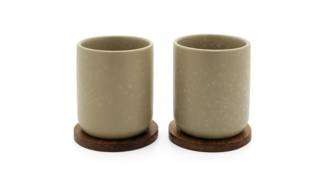 1x2 Bredemeijer Tea Cups Umea 200ml beige with coaster  142025